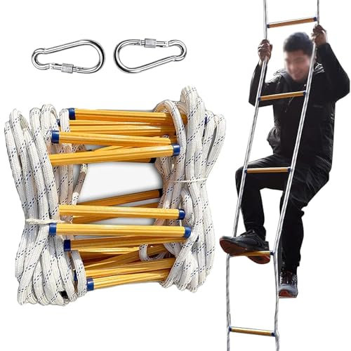SHANRROW Fire Escape Rope Ladder, Emergency Escape Ladders for Home, Nylon Rope Soft Ladder Window Ladders,3M
