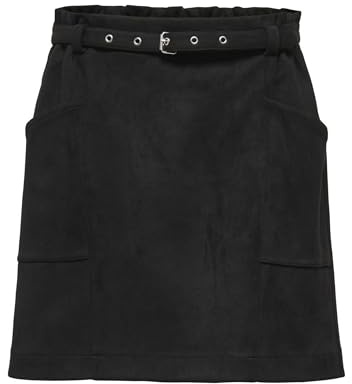 ONLY Onldiane Heidi Life - Gonna in Finta Pelle Scamosciata Otw, Nero, m
