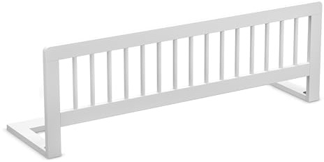 CADANI barrière de lit pour Enfant – Protection Anti-Chute Pliable en Bois Massif pour lit Parental et lit d’Enfant, Couleur Blanc, 115 x 40 cm