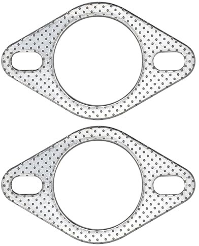 YGQ 2.25 Inch 60mm Exhaust Gasket 2 Bolt for Muffler Flange Manifold High Temperature Graphite w/Fire Ring 2 Pcs