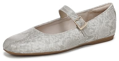 Dr. Scholl's Shoes Womens Wexley Jane Mary Jane Flat Light Grey Snake 8.5 M