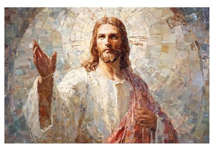 DMZPKZB Arte mural de Jesús Retrato abstracto de Jesús Cuadro decorativo de Cristo orando, Creencia, para sala de estar, dormitorio, decoración de iglesia（Rojo-50x70cm Sin marco
