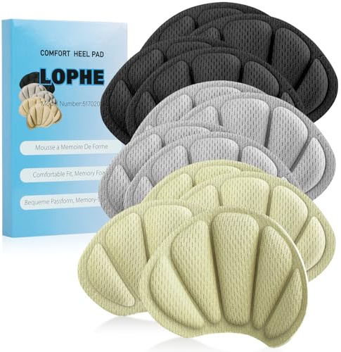 LOPHE Cuscini per Tallone Pad Heel, 6 Paia Cuscinetti per il Tallone, Soletta Autoadesiva per la Cura dei Piedi per Scarpe, Impediscono ai Talloni di Sfregare e Scivolare