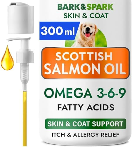 BARK&SPARK Salmon Oil Omega 3 for Dogs and Cats - 300ml (Pack of 1) Cod