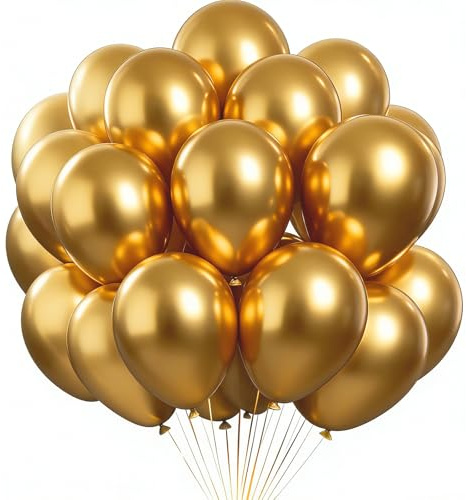 122Pcs Gold Metallic Balloons Set,12 Inch Chrome Gold Balloon Bouquet for Balloon Arch Kit for Birthday Party Decoration, Wedding, Baby Shower,Anniversary, Christmas, New Year's Eve, Graduation