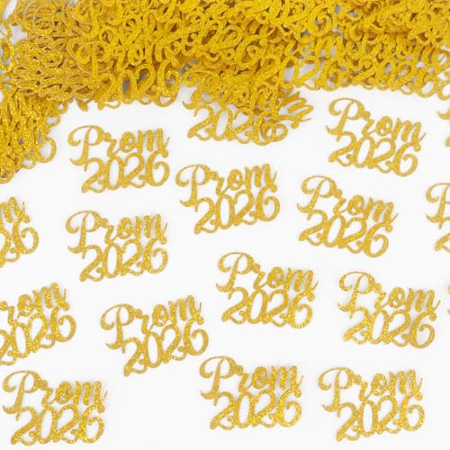 100Pcs Prom 2026 Decorations Confetti, Glitter Prom Confetti Graduation Table Decorations Gold Scatter Sprinkles for Prom Decorations 2026