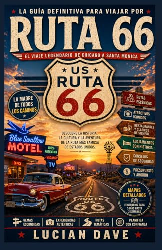 GUÍA DE VIAJE RUTA 66 2026: La guía definitiva para planificar tu viaje por carretera, con itinerarios, joyas ocultas, paradas panorámicas, ... de viaje desde Chicago hasta Santa Mónica.