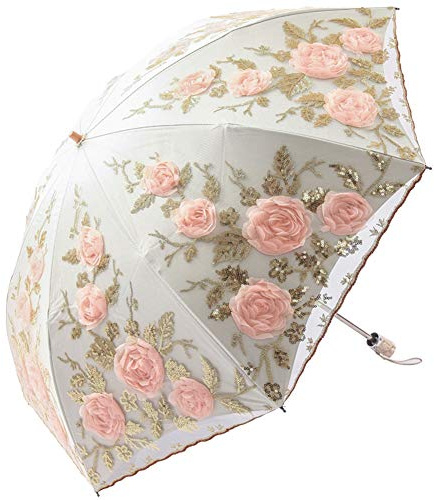 Honeystore Gothic Lace Umbrella Decorations Vintage Embroidery Wedding Parasol 27Beige