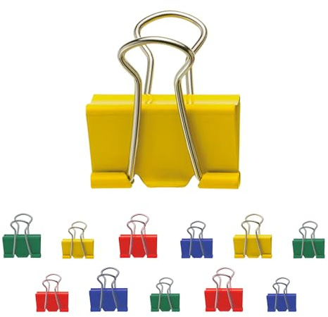 Westcott Pinces double clip 12 pièces assorties | Pinces métalliques pour documents | 4 x 19 mm, 4 x 25 mm, 4 x 32 mm | pinces à papier réutilisables | clips pour le bureau et la maison | E-10706 00