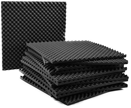 ACOUSPANEL Planchas de Espuma Acústica Paneles Acústicos Absorbentes de Sonido con Diseño Alveolar 50x50x2cm 12 unidades Color Gris Antracita