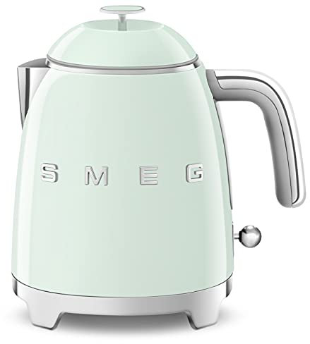 Smeg KLF05PGUK 0.8L Mini Kettle, Retro 50's Style, Anti-Slip Base, Auto Shut Off, 1400W, Pastel Green