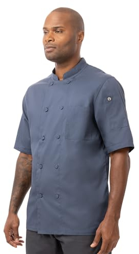 Chef Works Men's Montreal Cool Vent Chef Coat, Blue, 6X-Large