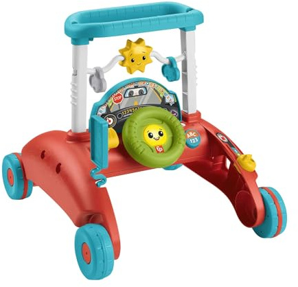 Fisher-Price Carro de Ritmo Estable de 2 Lados (holandés, inglés, francés, alemán, Italiano), Juguete para Caminar con temática de Coche para bebés, para niños de 6 Meses a 3 años, HJP45