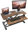 PUTORSEN Standing Desk Converter, 36 inch Height Adjustable Sit Stand Desk Converter, Ergonomic Sit Stand Dual Monitor and Laptop Riser Tabletop Workstation Rustic