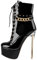 blingqueen Plateau Stiefeletten Damen Stiletto Ankle Boots Schnürstiefeletten Lackleder Schwarz 43 EU