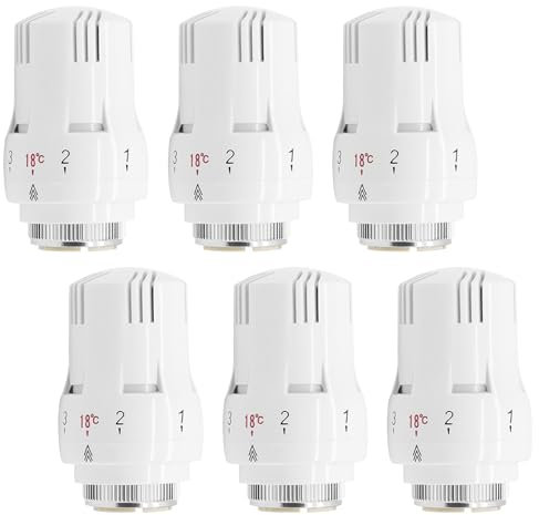 Thermostatkopf Heizkörperventil, 6 Stück Heizungsthermostat Mit Nullstellung, Thermostatventil Heizkörper Für Gewinde M 30 X 1,5, Heizkörperthermostat Für Badezimmer Toilette Küchenspüle