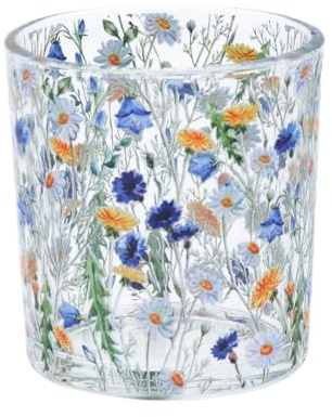Daisy Meadow Glass Tea Light Holder - Gisela Graham