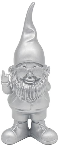 Lesser & Pavey Gnomes Home Decor Figurines & Ornaments For Home & Office | Decorative Home Accessories Statues For Indoor & Outdoor | Lovely Gifts for Women & Men Swearing Silver 15 Cm