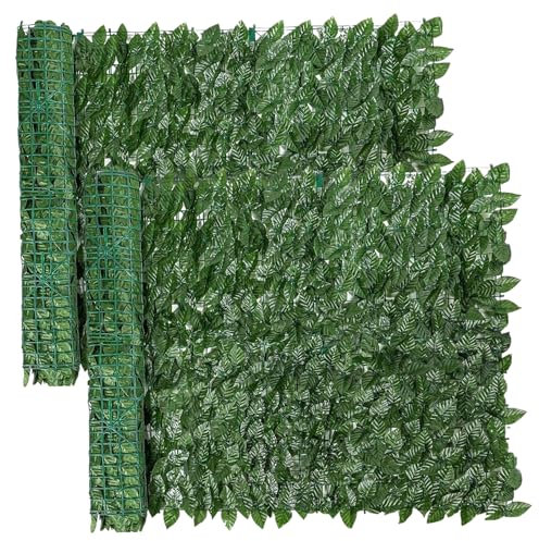 Hintyne 2 Rollos de Paneles de césped Artificial de 50 x 99 cm para Pared con Fondo de vegetación Artificial simulada Paneles Decorativos para Valla de privacidad.