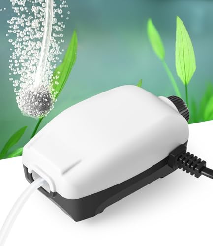 FEDOUR Ultra Silenciosa Bomba de Aire para Acuario, 2W 2.5W Bomba de Oxigenador Ajustable para Pecera, Aireador Silencioso para Acuarios de 1-250L