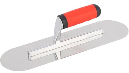 TAIZhiChen Cazzuola per Stucco con Testa Tonda Multiuso Professionale per Raschiatura Pareti, Manico Gommato Lucidato a Specchio, Cazzuola per Intonaco, 30 cm x 10 cm