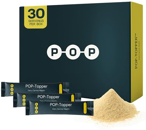 POP-Topper Dog Food Meal Toppers – Multivitamin Powder for Dogs 35 lbs & Up - Delicious Bone Broth Base with 6 Human-Grade Superfoods - Supports Joints, Gut, Skin & Coat - 30 Packets