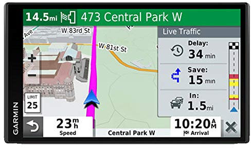 Garmin 010-02038-02 DriveSmart 65, Built-In Voice-Controlled GPS Navigator with 6.95” High-Res Display, Black