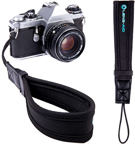 LENS-AID Handschlaufe aus Neopren für Kamera: Kameragurt fürs Handgelenk geeignet für Nikon, Sony, Fujifilm, Olympus, Leica etc.