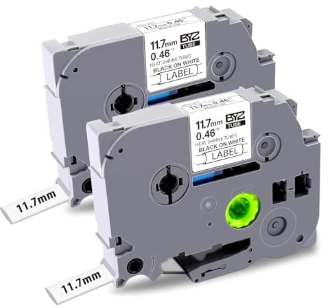 UNOKA Schrumpfschlauch Kompatibel für Brother P-touch Heat Shrink Tube HSe-231 11.7mm x 1.5m für Brother PT-E550 E500 E115 E100 E110 E300 PT-H500LI PT-E550WNIVP Industrielles Beschriftungsgerät