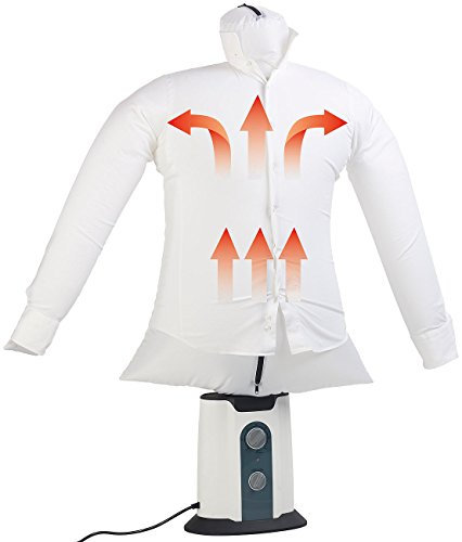 Sichler Haushaltsgeräte Hemdentrockner: 2in1-Bügelpuppe, Warmluft-Gebläse & Kleiderständer (Versandrückläufer) (Bügelpuppe Hemden, mit Gebläsefunktion, Dampfglätter)