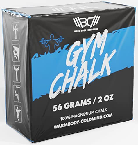 WARM BODY COLD MIND Premium Kreideblock (56g) für Weightlifting - Magnesium in Block für Gewichtheben, Crossfit, Klettern Bouldern Turnen Gym Fitness Kalk Magnesium Hände Kletter Kreide (1 Block)