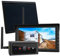 Lescars Rückfahrkamera drahtlos: 2in1-Solar-Funk-Rückfahrkamera- & Überwachungs-Set, Full HD 7-Monitor (Solar mit Monitor, Kfz Kamera, Rückspiegel)