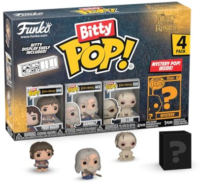 Funko Bitty Pop! Lord of The Rings - Frodo 4PK​ und eine Überraschungs-Mini-Figur - 0.9 Inch (2.2 cm) Sammlerstück Stapelbares Display-Regal Inklusive - Geschenkidee Party-Tüten-Strumpf