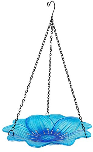 Trailrest Bebedero Barrotes Horizontales para al Libre, baño Colgante para, comedero para, baños para para Exteriores, tazón de baño para por baño Tolva Gallinas Exterior (Sky Blue, 10寸)