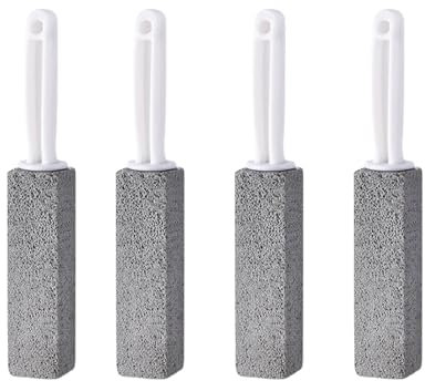 4 PCS Handle Toilet Bowl Cleaner Pumice Stone Sticks, Pumice Cleaning Stone with Handle, Pumice Stone for Toilet, Pumice Stone Toilet Bowl Cleaner, for Kitchen Bath Pool Toilet Household Cleaning