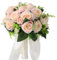 Xusxes Mariage Tenant Blanc Faux Fleur Mariée Holding Flowers Bouquet Bridal Roses Artificial Flowers Bouquet Deblanc Fausse Rose Fleurs Blanches De Mariage