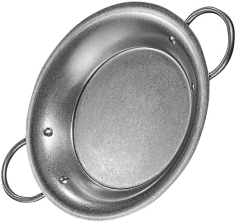 UTHCLO Tradizionale Padella Paella Acciaio Inossidabile Con Doppio Manico Per Cucina Di Di Mare e Pasta Resistente Ai Graffi e Adatta Per Forno Utensile Essenziale Per La Casa