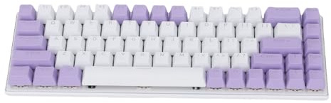 PUSOKEI 60% Mekaniskt Speltangentbord, 68 Nycklar Mini Wired Gaming -tangentbord med Dynamisk RGB -bakgrundsbelyst, blå Switch, Fulltangenter Anti Spöke, Dubbelfärgknappar, för PC -bärbar (Violett)