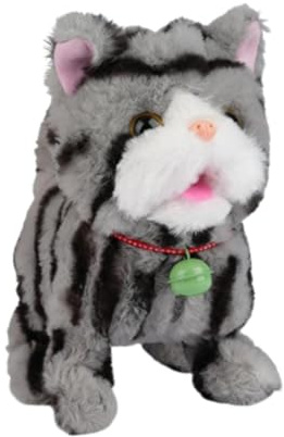 Milageto Peluche Giocattolo interattivo con Registrazione ripetuta, Animale Domestico elettronico Multiuso educativo e Vivace, per Bambini, Grigio