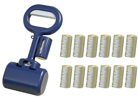 PENIKOKO Paletta per Escrementi di Cane Lungo Manico in Plastica Resistente Set 12 Sacchetti per Raccolta Igienica Raccoglitore per Esterni Pratico e Portatile per Animali Domestici