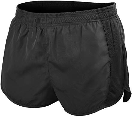 Muscle Alive Hombres Deportes Running 1 Élite División Corriendo Pantalones Cortos con Lado Malla Panel Rápido Seco Shorts Negro XL