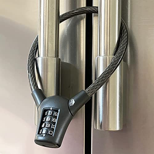 Urban August Fridge MAX Cable Lock: Multi-Functional Cable Combination Lock, for French-Door Refrigerators and Cabinets - One Pack