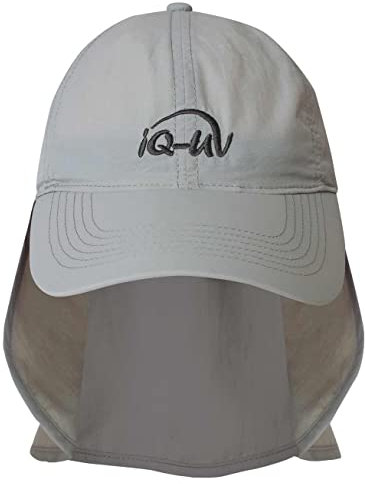 iQ-UV Casquette de Soleil pour Homme avec Protège-Nuque - UPF 50+ Certifié TÜV - Taille Unique - Gris Recyclé