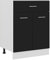 Norheim Armario Inferior de Cocina Con Cajón y Estantes, Mueble Bajo Negro de Aglomerado 60x46x81,5 cm