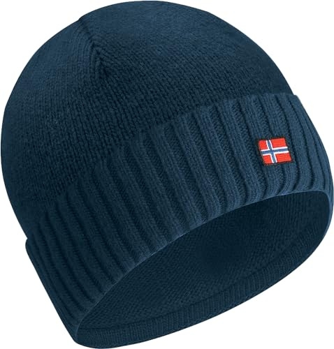 ACE Norway Cappello Invernale - Berretto di Lana di Pecora Lavorato a Maglia per Adulti - Berretto di Lana per Uomo e Donna - Blu Scuro