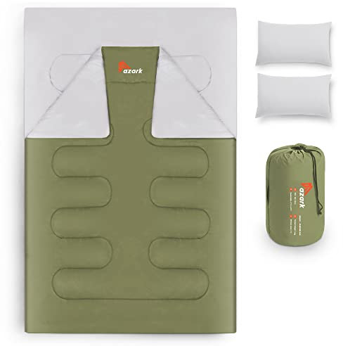azark Double Sleeping Bags-Green Doppelschlafsäcke-Grün, Doppelbett