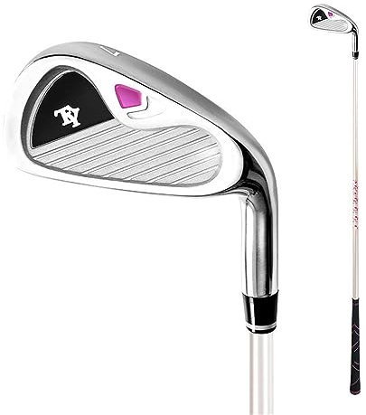 Hierro de golf n.º 7 para hombres y mujeres, palos de golf para principiantes, cuerpo de acero/carbono, palo único (carbono + redondo, para mujeres)
