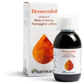 Pharmace' Broncodol Sciroppo - Sollievo Naturale per Gola e Voce con Miele di Acacia, Piantaggine e Altea - 150ml Senza Glutine e Lattosio - Prodotto in Italia