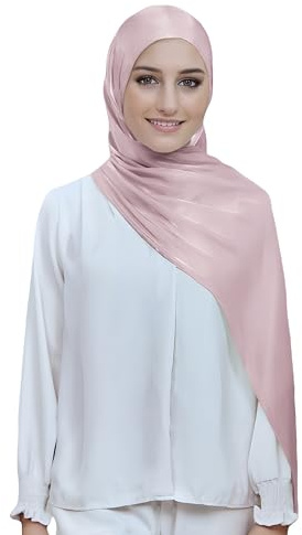 Lina & Lily Sheen Shimmer dam crepe halsduk sjal sjal genomskinlig lätt, Puderrosa, en storlek