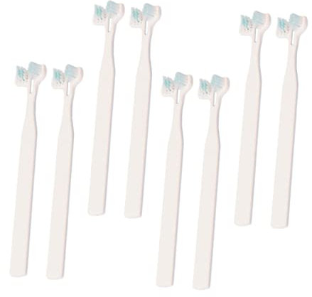 INOOMP 8stücke Haustierzahnbürste Komfortable Hund Zahnbürste Bequeme Katze Zahnbürste Tragbare Für Kleine Haustiere